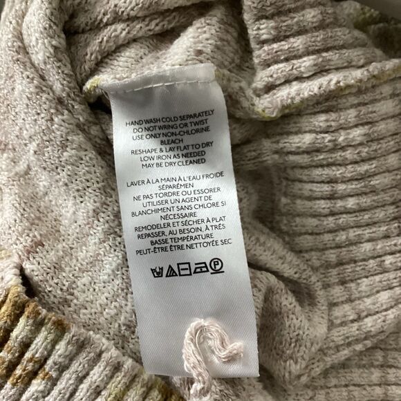 Pilcro Anthropologie Yellow Floral Print Size Small Ribbed Cuff Pullover Sweater - Picture 11 of 14